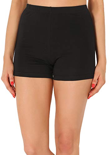 Merry Style Damen Shorts Radlerhose Unterhose Hotpants Kurze Hose Boxershorts aus Viskose MS10-391 (Schwarz,XL)