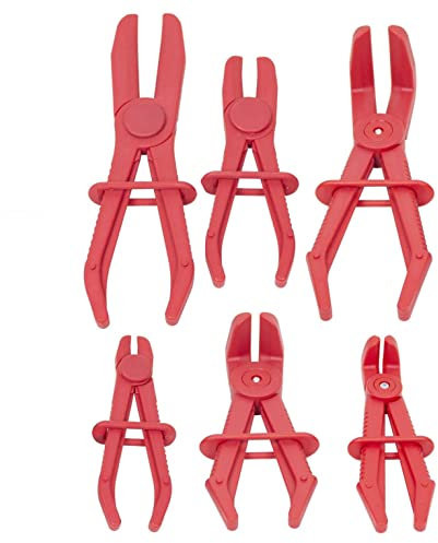 LOT DE 6 PINCES DE SERRAGE DROITES ET COUDEES POUR CLAMPER LES TUYAUX