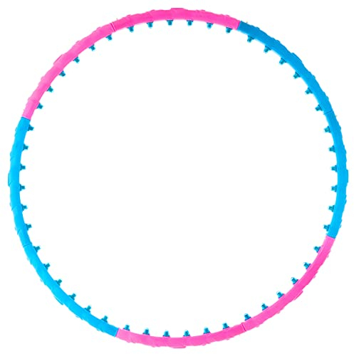 MAXXIVA Hula Hoop Reifen Blau Pink 100 cm Erwachsene Fitness 48 Magnete 0,9 kg Home-Training Yoga Pilates Reha Sport Workout Massage