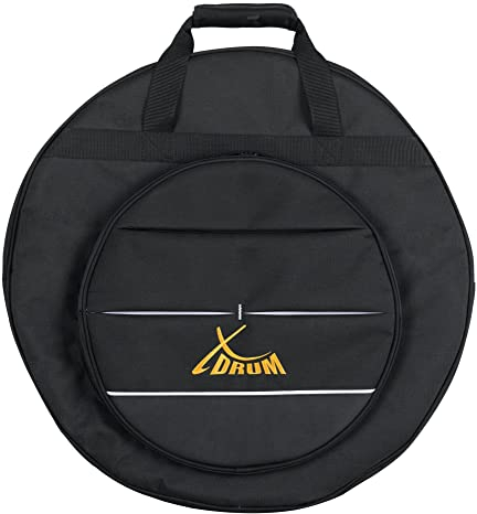 Bolsa XDrum 22 para platillos, robusta, con separadores acolchados para 5 platillos, bolsillo exterior 14 para splashes y hi-hats, asa y correas mochila, color negro.