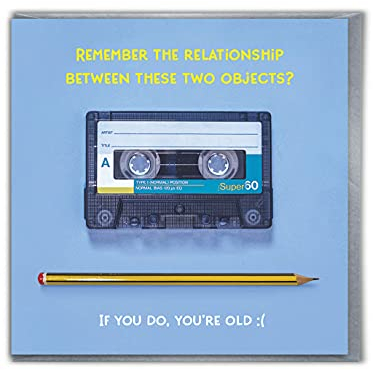 Brainbox Candy - Lustige Geburtstagskarte – Kassettenband Karte – Retro-Karten – 80er Jahre Erinnerungsstücke – für Sie und Ihn, Männer, Frauen, Damen, Freunde