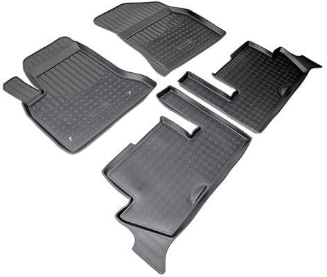 Recambo 3D Gummi Fußmatten kompatibel für Citroen C4 Picasso I | 2006-2013 | Auto Gummimatten | Passgenau | mit Rand | schwarz