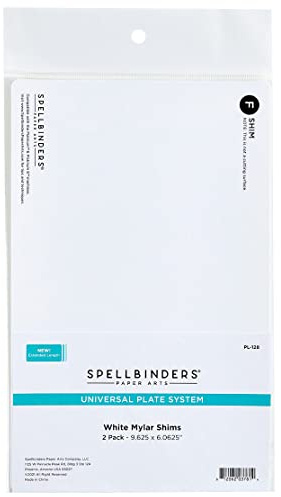 Spellbinders - Mylar Shim (F) White 2 Pack- Universal Plate System,Grey,9.625*6.25 inches