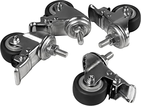Imstande - Tischrollen für Tischgestelle | 4 Rollen | silber-grau, drehbare Möbelrollen mit Bremsfunktion, Tragkraft je Rolle 50kg