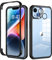 seacosmo Kompatibel für iPhone 14 Hülle mit eingebautem Panzerglas Displayschutz und Kamera Schutzfolie [9H HD], 360 Grad Handyhülle Ganzkörper Stoßfeste iPhone 14 Case - Schwarz