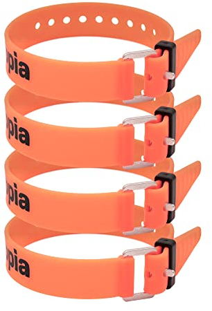 Appia Straps - Spanngurte 35cm Orange (4er Pack) inkl. Strap-Keeper für Fahrrad, Ski, Bikepacking, Camping, Heimwerken aus TPU mit rostfreier Aluminium-Schnalle