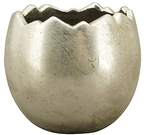 Stoneware Plant Egg Silver 21.5 x 21.5 x 20 cm