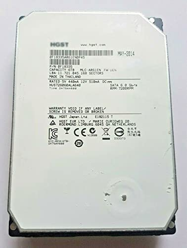 Disque dur interne SATA III HUS726060ALA640 7200 tr/min 64 Mo Disque dur interne 3,5 6 To