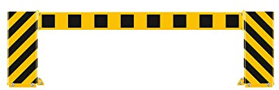 ROBUSTO Rammschutz-System VARIO Komplett-Set, gelb/s, Stahl, 184 cm Länge, Art.-Nr. 609495 | Anfahrschutz Wand | Flächenschutzprofil | Regal Anfahrschutz