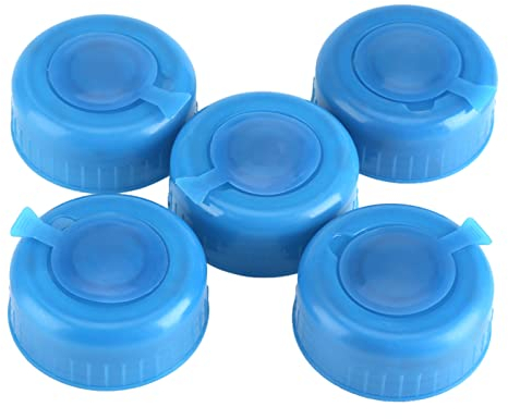 HEITIGN 5Pcs Water Bottle Snap On Cap Replacement 5.5cm 3-5 Gallon Water Jug Lid, Water Jug Lids Reusable, Non Spill Caps, Anti Splash Bottle Caps,Replacement Water Bottle