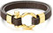 COOLSTEELANDBEYOND Oro Vite Ancoraggio Grillo Braccialetto, Uomo Donna Bracciali Avvolgere Due File Marrone Cuoio, Nautico Fascia di Polso