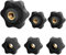 Jeboler 6Pcs M6 Star Clamping Nuts, Handle Knobs Diameter 32mm, Plastic Star Grips for Machines, Furniture, Tools, Fitness Equipment - Thread Size M6