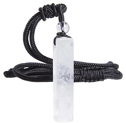 Nupuyai Edelstein Quader Anhänger Heilstein Glücksbringer Kette für Damen | Kristall Bar Anhänger, Talisman Heilstein Halskette Geometrischer Schmuck für Frauen Herren, Meditation Reiki Geschenk