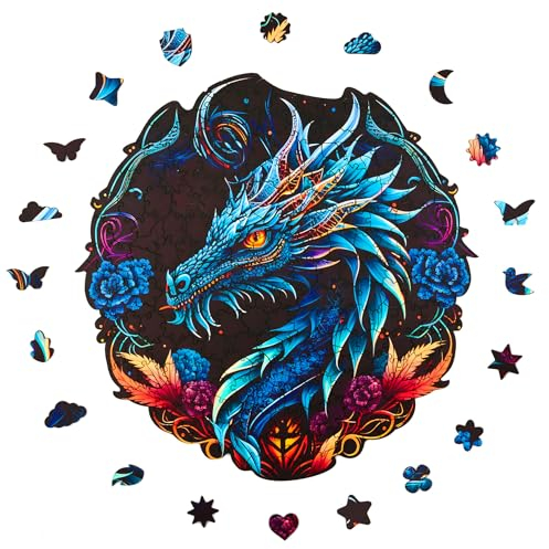MILLIWOOD Holzpuzzle - Mystery - 206 Teile - Puzzle Tiere ab 8 Jahren - Mandala Puzzle für Erwachsene und Kinder - Jigsaw Puzzle aus Holz 32x32 cm - Puzzle Puzzle Natur mit Holz Geschenkbox