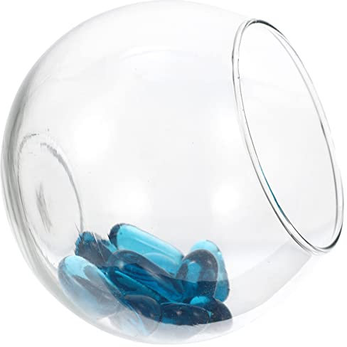 DOITOOL 1satz Runder Transparenter Fischbehälter Glas-Aquarium Für Dekoration Im Wohnzimmer Büro Oder Garten Stilvolles Design Für Betta-Fische Oder Garnelen Langlebig Und Vielseitig