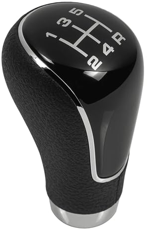 Juttzzei Mazda Auto Schaltknauf, 5 Gang Schaltknauf, Premium-Leder Mazda 2 Schaltknäufe für Mazda 2 2007-2011 3 2006-2012 6 2006-2011 323 2003-2006 BK 2006 2010 Schalthebel - Schwarz