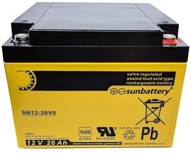 Sunbattery Sun Battery SB12-26V0 12V 26Ah Blei Akku AGM mit VDs