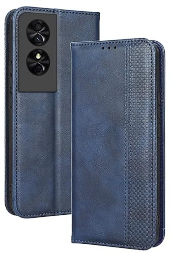 Topme Coque pour TCL 50 SE (6.78 inches) Etui Housse, Étui de Téléphone en Cuir avec Fente pour Carte Texturée élégante.Bleu