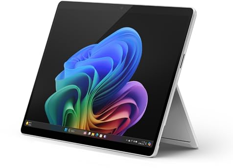 Microsoft Surface Pro | Copilot+ PC | 13” OLED Touchscreen | Snapdragon® X Elite (12 Kerne) | 16GB RAM | 512GB SSD | neuestes Modell, 11. Edition | Platin
