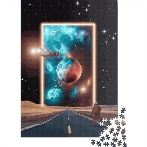 GQmoney Astronaut Stargate Road Puzzle 1000 Teile für Erwachsene | Rätsel | 1000 Teile Puzzle Lernspiele Heimdekoration Puzzle 1000 Teile (75x50cm)
