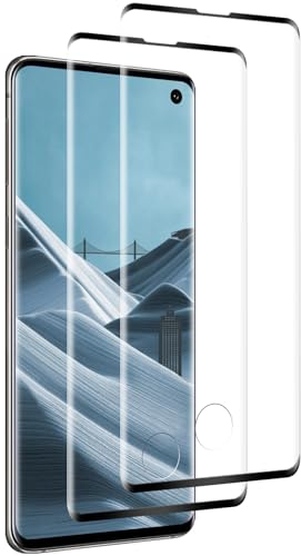Beukei Panzer Schutz Glas für Samsung Galaxy S10, 2 Stück Displayschutz, [Blasenfrei][9H Härte][HD Klare][Anti-Kratzen] Schutzglas