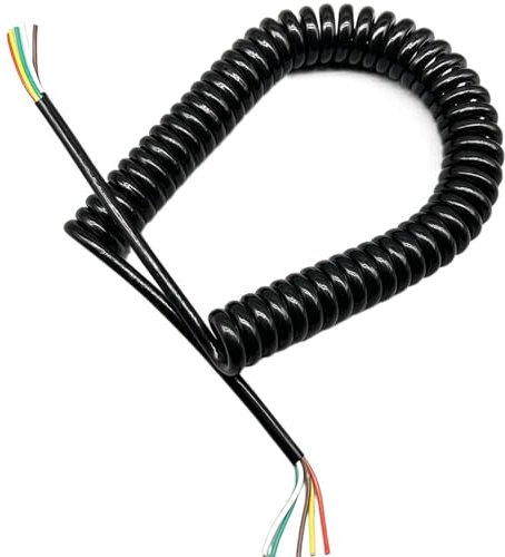 Cavo a spirale con filo telescopico, cavo a molla, cavo a spirale a 5 nuclei 24AWG 20AWG 17AWG Cavo for rimorchio di collegamento a molla fredda ad alta elasticità(Stretch 3.75 meter)