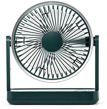 SANRLO Ventilador de escritorio con pantalla digital inteligente, ventilador de mesa, ventilador de alimentación de suelo de escritorio, 3600 mAh, recargable por USB