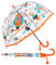 Regenschirm Kinderschirm Stockschirm, Windsicher Robustheit Regen Regenschirm Transparent, Kinderregenschirm Durchsichtig Junge Mädchen, Kuppel-Blasenschirm Durchmesser=70cm Tierische Raumschiffe