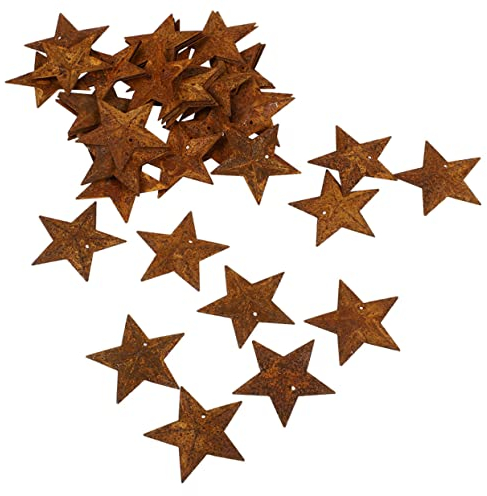 OUNONA 30St Rostige Metallsterne Für DIY Weihnachtsdeko 4.5Cm Fünfzackige Sterne Für Handwerk Fenster- Und Wanddekoration Perfekt Für Festliche Anlässe Und Zuhause