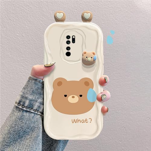 Custodia Cartone Animato 3D Compatibile con Xiaomi Redmi Note 8 Pro | Cover TPU con Bordi Curvi Antiurto,con Simpatici Conigli,Rane e Orsi
