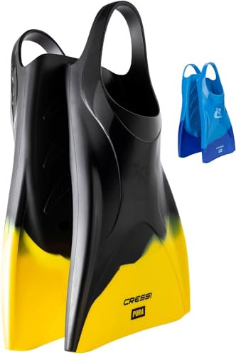 CRESSI Unisex-Adult Pura Fins Black/Yellow 43/45 Silikonflossen zum Schwimmen und Schnorcheln, Schwarz/Gelb