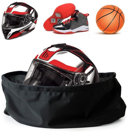 Large Helmet Bag, Soft Plush Motorcycle Helmet Bag, Ski Motorbike Helmet Bag with Drawstring for Motorcycle Scooter Helmet (52×46cm)