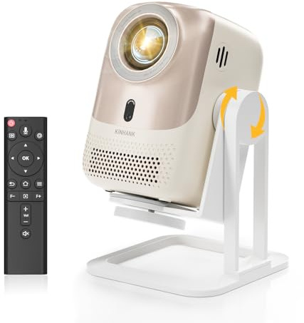 [App intégrée] Videoprojecteur 4K 1080P FHD, Mini Projecteur Rotation 360°, 450ANSI, Auto Focus/Keystone, WiFi6/BT5.2, Retroprojecteur Portable pour Home Cinéma Compatibile avec HDMI/TV Stick/USB/PS5