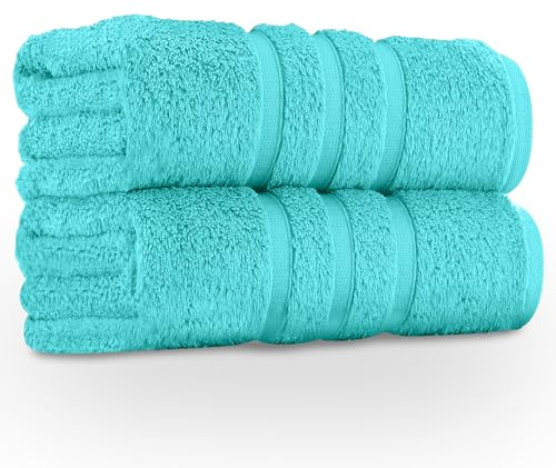 GC GAVENO CAVAILIA Premium Jumbo Bath Sheet 2 Pack - 100% Ring Spun Cotton Towels Bath Sheet - Highly Water Absorbent & Quick Dry Extra Large Bath Sheets - Soft Hotel Quality Bath Towel - Aqua