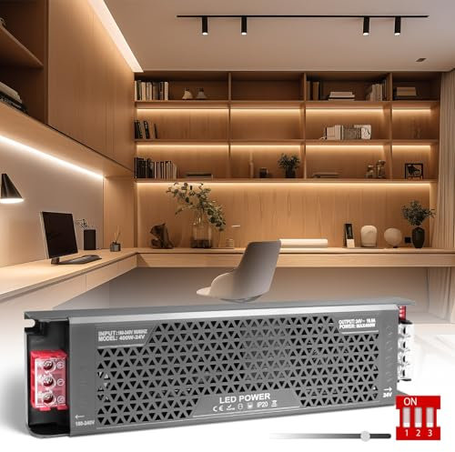 SUCIKORIO Regulable LED Transformador 24V 400W 16,6A, Fuente Alimentacion Constante Ultrafino LED Driver Controlador AC 220V a DC 24V Fuente de Alimentación de Bajo Voltaje para Tira LEDs