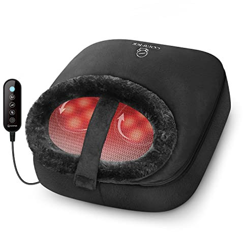 COMFIER Fußmassagegerät mit Wärme, elektrischer Fußwärmer, Shiatsu-Fußmassagegerät für Plantarfasziitis, Neuropathie,2-in-1 Rücken- und Fussmassagegerät,Geschenke für Mama/Papa