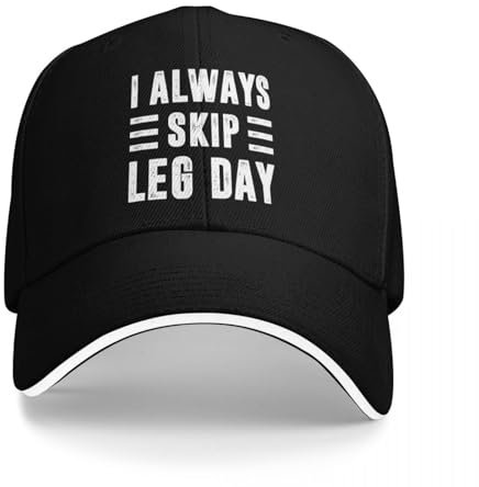 AAENNAUK Ich überspringe Immer das Bein Tag Gym Training Baseball Caps Qualität Unisex Hüte Klassiker verstellbare Student Outdoor Sport Baseballkappe