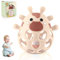 Lociban Beißring Baby Spielzeug Beißring Spielzeuge, Teething Ring Baby Toy, Silicone Rattle Toy BPA Frei Beißspielzeug B aby Montessori Spielzeug Von 3-18 Monaten (Hellbraun)