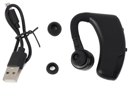 Topiky Ein Ohr Bluetooth Headset, Kabelloses Business Einzel Ohrhörer In Ear Ohrhörer mit Sprachantwort für Trucker, Fahren und Laufen, Kopfhörer mit Geräuschunterdrückung, Ohrbügel