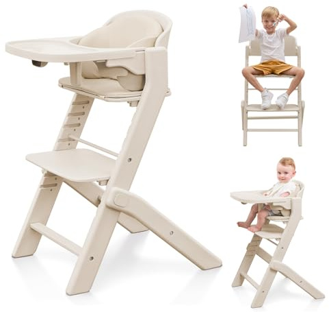 Obee Odee Full-Body Washable Baby High Chair with Soft Cushion, Adjustable for 6 Months to 220 Lb - Multifunctional and Convertible High Chairs for Babies and Toddlers -Portable and Easy Operation