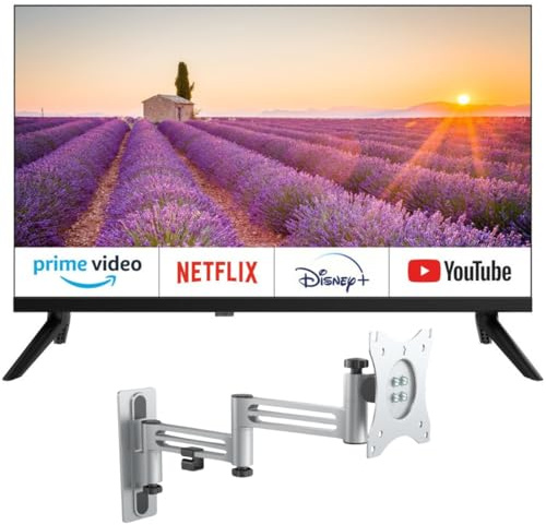 EQUINOXE Pack Téléviseur 32 Smart TV Android Camping-Car + Support TV articulé