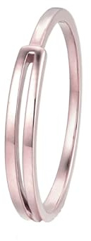 Grewod Anello Fidanzamento in Oro Rosa 750 per Donna Minimalista Sottile Impilabile Fedina Anello Misura 22