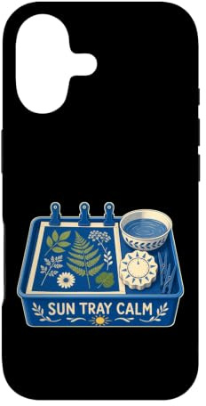 Custodia per iPhone 17 SUN TRAY CALM Cianotipia Botanica Foglie