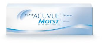 Acuvue 1-DAY Acuvue MOIST con tecnologia LACREON; Lenti a contatto giornaliere; Protezione UV;+1.25 diottrie; BC 8.5; DIA 14.20; 30 lenti