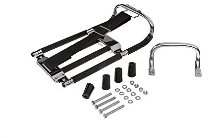 SET Gepäckträger mit Aufbockgriff + Kleinteile - Schwalbe KR51 - schwarze Distanzstücke