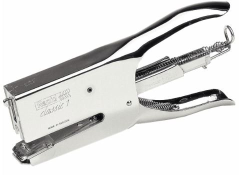 Rapid 10510601 Heftzange K1, Metall, 50 Blatt, Heftklammerntyp 24, mit 7.000 Klammern Standardausstattung in 24/6 und 24/8 (bis 40 Blatt) (mit Klammern basic, chrom)