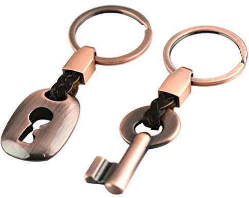 Winomo Keyring 2pcs Anniversary Bronze Anniversary Rote bronze 8th Wedding Anniversary Wedding Anniversary 9th Wedding Anniversary Bronze Gift