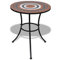 yorten Tisch Mosaiktisch Rund Gartentisch Bistrotisch Balkontisch mit Eisenrahmen Terrakotta-Weiß 60 x 70 cm (Ø x H) Keramische Tischplatte