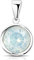 Materia Kristall Anhänger opal weiß - 925 Silber Kettenanhänger rund klein Damen KA-462-weiß