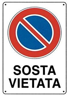 N. 4 CARTELLO SEGNALETICO TARGA TABELLA PVC DIVIETO DI SOSTA SOSTA VIETATA 20X30